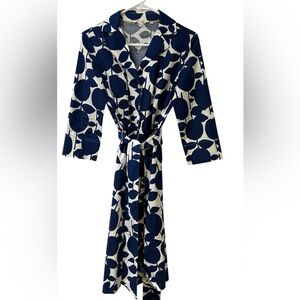 Boden Navy and White Polka Dot Dress - size 10
